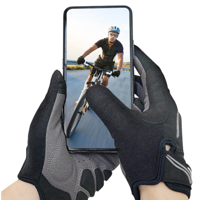XL Blue Unisex Full-Finger Cycling Gloves - Padded Shock-Absorbing & Anti-Slip Grip for MTB & Road Biking