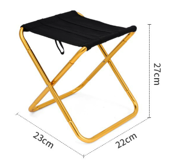 Small Gold Ultralight Portable Folding Camping Stool - Compact Aluminum Chair for Hiking, Fishing & Outdoor Events