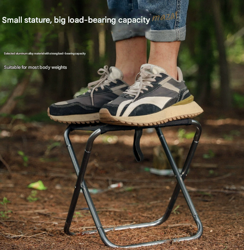 Big Grey Ultralight Portable Folding Camping Stool - Compact Aluminum Chair for Hiking, Fishing & Outdoor Events