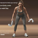 Grey Heavy Cordless Battle Rope - Portable Weighted Fitness Rope for Home Gym Strength & Cardio Training