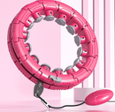 Rose Red 19 Sections Adjustable Smart Hula Hoop with Weighted Ball - Never-Fall Fitness Ring with Massage Nodes for Core Training