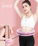 Rose Red 21 Sections Adjustable Smart Hula Hoop with Weighted Ball - Never-Fall Fitness Ring with Massage Nodes for Core Training
