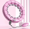 Light pink 24 Sections Adjustable Smart Hula Hoop with Weighted Ball - Never-Fall Fitness Ring with Massage Nodes for Core Training