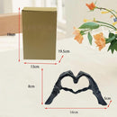 White Gothic Skeleton Hands Heart Sculpture - Macabre Love Figurine for Home & Halloween Decor