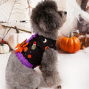 S Halloween Pumpkin Dog Harness Dress - Festive Costume Vest with Leash Ring for Small Dogs