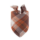 Brown M 65x45x45cm Thanksgiving Plaid Dog Bandana 2-Pack - Festive Tassel Triangle Scarf for Pets