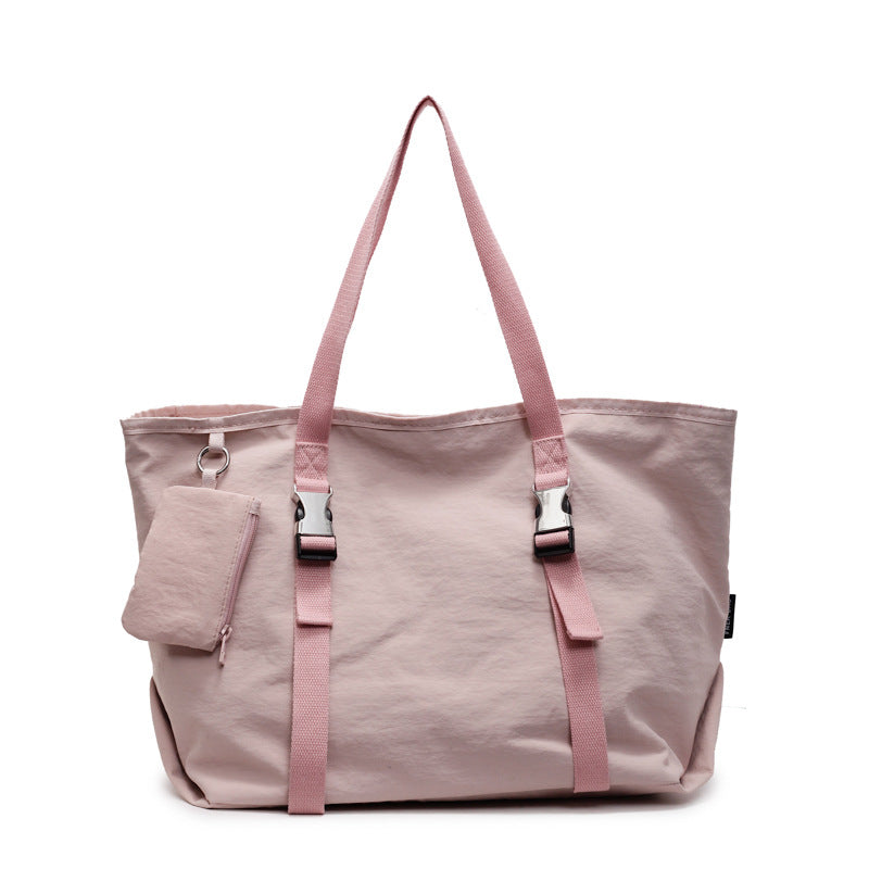 Pink Modern Utility Tote Bag for Women - Large Capacity Shoulder Bag with Detachable Pouch for Work, School & Travel