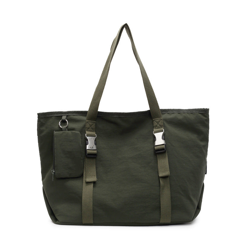 Green Modern Utility Tote Bag for Women - Large Capacity Shoulder Bag with Detachable Pouch for Work, School & Travel