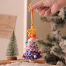 2PCS Purple Handmade-Style Crochet Christmas Tree Ornament - Festive Plush Hanging Decor for Home & Car