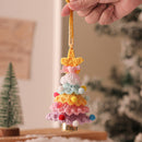 2PCS Orange Handmade-Style Crochet Christmas Tree Ornament - Festive Plush Hanging Decor for Home & Car