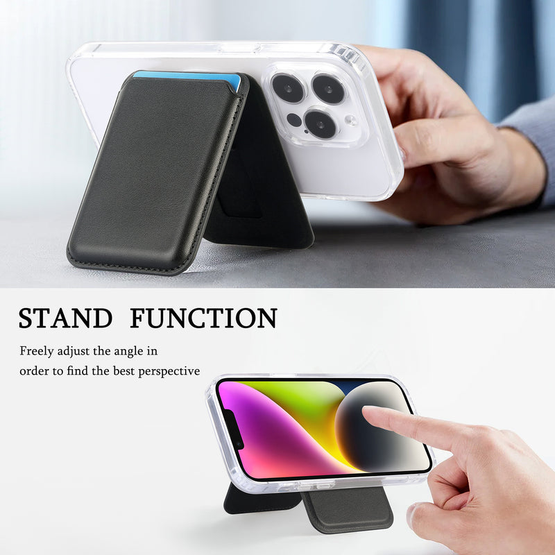 Blue Slim Magnetic Card Holder Wallet with Adjustable Kickstand - MagSafe Compatible