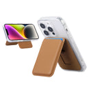 Brown Slim Magnetic Card Holder Wallet with Adjustable Kickstand - MagSafe Compatible
