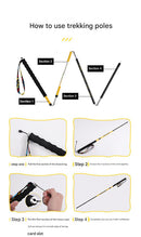 Ultralight Carbon Fiber Foldable Trail Running & Hiking Pole(yellow  Recommended height range 175-185cm)