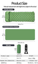 2pc Ultralight Inflatable Camping Sleeping Mat with Integrated Pillow - Waterproof 40D Nylon TPU(Grey)