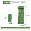 2pc Ultralight Inflatable Camping Sleeping Mat with Integrated Pillow - Waterproof 40D Nylon TPU(Army Green)