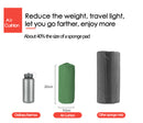 2pc Ultralight Inflatable Camping Sleeping Mat with Integrated Pillow - Waterproof 40D Nylon TPU(Army Green)