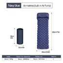 2pc Ultralight Inflatable Camping Sleeping Mat with Integrated Pillow - Waterproof 40D Nylon TPU(Navy Blue)