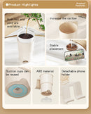 Multi-Purpose Anti-Spill Cup Holder with Suction Base & Detachable Phone Stand(white)