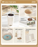 Multi-Purpose Anti-Spill Cup Holder with Suction Base & Detachable Phone Stand(white)