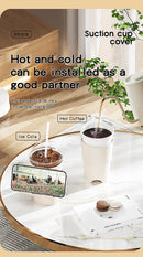 Multi-Purpose Anti-Spill Cup Holder with Suction Base & Detachable Phone Stand(white)