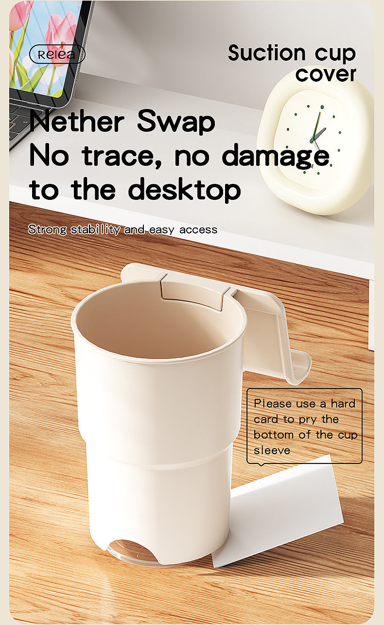 Multi-Purpose Anti-Spill Cup Holder with Suction Base & Detachable Phone Stand(white)