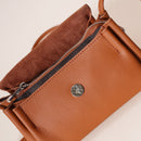 Genuine Leather Flap Crossbody Bag with Elephant Charm - Compact & Stylish Shoulder Purse(Dark gray)