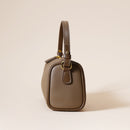 Genuine Leather Boston Bag - Mini Barrel Crossbody & Top Handle Purse(white)