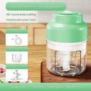 Powerful Mini Electric Food Chopper - USB Rechargeable Cordless Garlic & Meat Mincer(green 320ml + 6-blade knife)