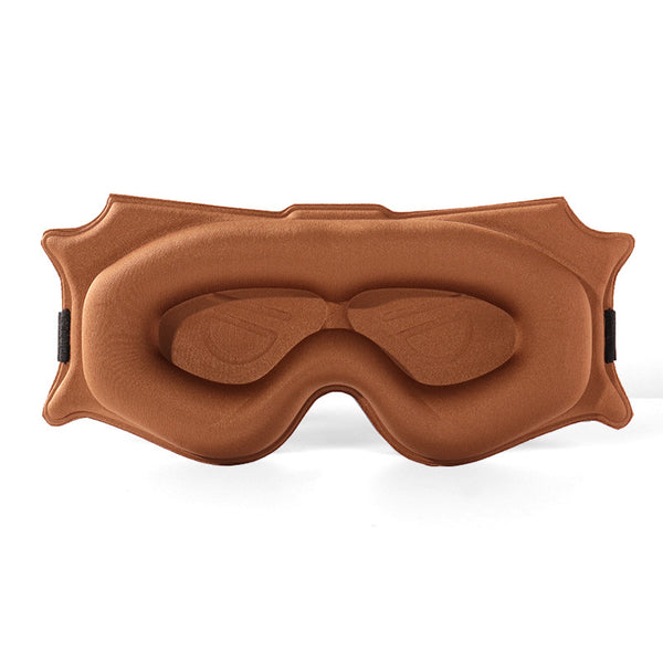 3pc 6D Contoured Zero-Pressure Sleep Mask - 360 Light Blocking Eye Mask with Adjustable Strap(Camel)