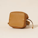 Genuine Leather Mini Bucket Bag with Braided Handle - Chic Drawstring Crossbody Purse(Black)