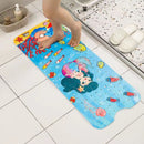 Non-Slip PVC Bath & Shower Mat with Suction Cups and Drainage Holes - Cartoon Ocean Theme(Dark-haired Mermaid)