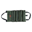 Heavy-Duty Canvas Tool Roll Up Bag & Organizer Tote - Multi-Pocket Wrench & Tool Pouch(Green)