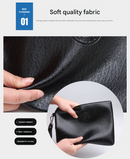 Black Classic Men's PU Leather Clutch Bag - Slim Business Wristlet & Travel Pouch