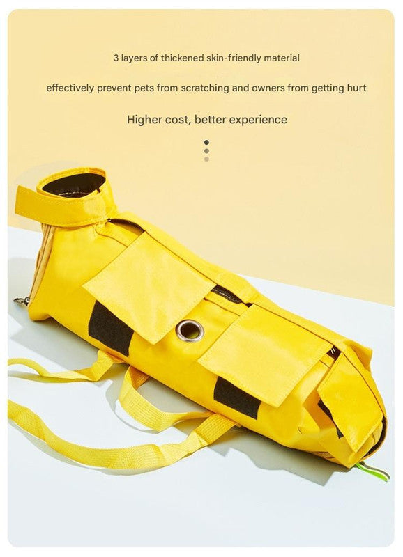 Size M Green Multi-Functional Cat Grooming Bag - Anti-Scratch Restraint Pouch for Nail Trimming and Vet Visits