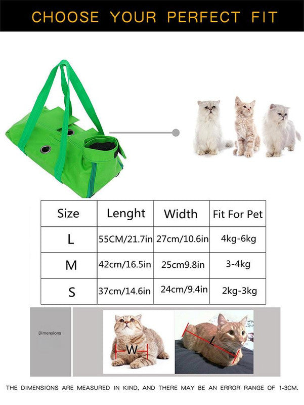 Size S Orange Multi-Functional Cat Grooming Bag - Anti-Scratch Restraint Pouch for Nail Trimming and Vet Visits