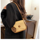 Khaki and Brown Chic PU Leather Crossbody Bag with Cute Bear Charm - Adjustable Strap Shoulder Purse