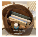 Beige and Brown Chic Large Capacity Tote Bag - PU Leather Commuter Shoulder Handbag for Women