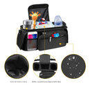Black Universal Stroller Organiser Caddy with Insulated Cup Holders and Detachable Wristlet
