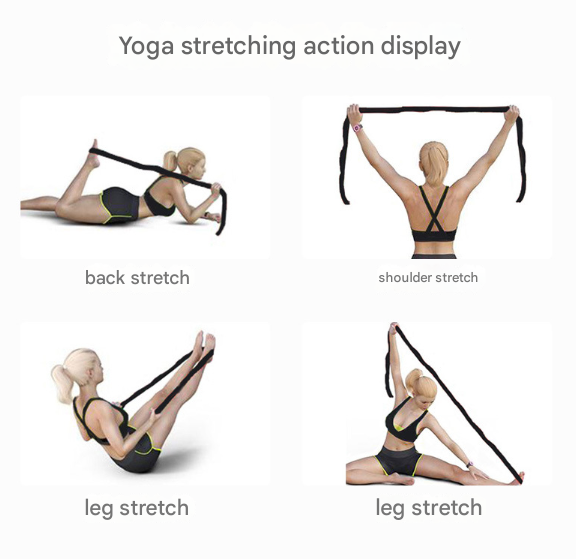 Pink 9-Loop Yoga Stretch Strap - Numbered Band for Flexibility and Physical Therapy