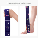 Pink Instructional Yoga Stretch Strap with Embroidered Pose Guide - 11-Loop Flexibility Band