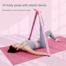Grey Instructional Yoga Stretch Strap with Embroidered Pose Guide - 11-Loop Flexibility Band