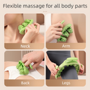 Green Removable Adjustable Wrap-Around Muscle Roller - 11-Wheel Deep Tissue Massager for Legs, Arms & Body