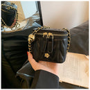 Black Chic Quilted Mini Box Crossbody Bag - Luxury Style Chain Purse for Women