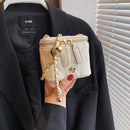 Beige Chic Quilted Mini Box Crossbody Bag - Luxury Style Chain Purse for Women