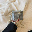 Silver Chic Quilted Mini Box Crossbody Bag - Luxury Style Chain Purse for Women