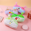 Blue and Pink Hair Cute Plush Monster Pencil Case - Fluffy Stationery Pouch with DIY Styleable Hair for Kids