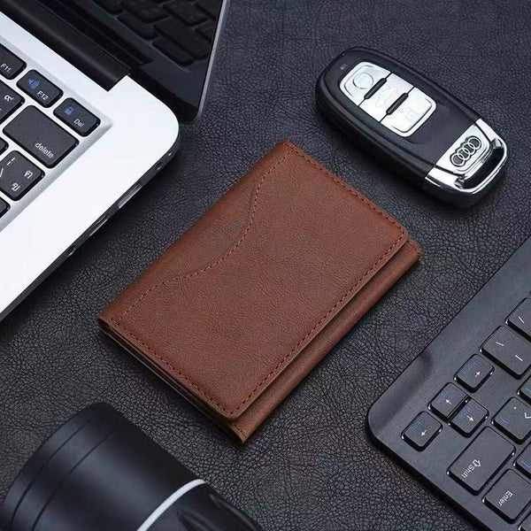 Brown 3-in-1 Magnetic Wallet for MagSafe - Slim PU Leather Card Holder with Kickstand