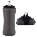 Black Collapsible Handheld Running Flask - 350ml Lightweight Silicone Water Bottle with Bite Valve