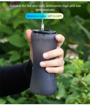 Yellow Collapsible Handheld Running Flask - 350ml Lightweight Silicone Water Bottle with Bite Valve