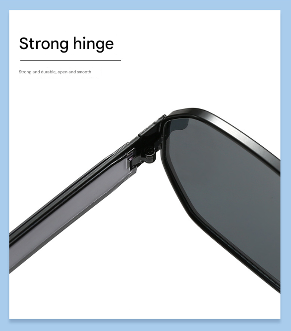 Black Frame and Black Grey Lenses Modern Retro Geometric Sunglasses - Chic Metal Frame with UV400 Lenses and Black PU Leather Protective Case